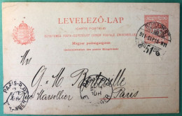 Hongrie, Entier-carte Pour La France 11.9.1915 - (A1238) - Postal Stationery