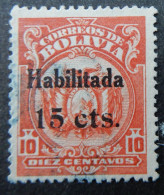 Bolivië Bolivia 1923 1924 (1a) Coat Of Arms Surcharged - Bolivia