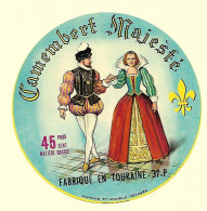 Etiqu. CAMEMBERT MAJESTE 37 P I & L Neuv - Fromage