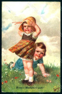 Artist Signed Fialkowska W. Children Child Boy Girl Serie 1732 Postcard HR0866 - Altri & Non Classificati