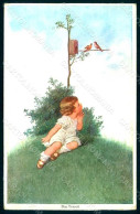 Artist Signed Fialkowska W. Child Girl Birds Serie 03372 Postcard HR0917 - Altri & Non Classificati