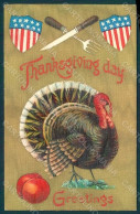 Greetings Thanksgiving Turkey Reliefpostcard HR0801 - Altri & Non Classificati