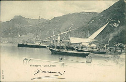 SWITZERLAND - VILLENEUVE - LAC LEMAN / PORT - EDIT J.J. -  MAILED 1901 (18122) - Villeneuve