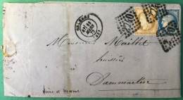 France N°55 Et 60C Sur Lettre D'Orléans (GC 2740) 11.3.1875 - (A1258) - 1849-1876: Période Classique