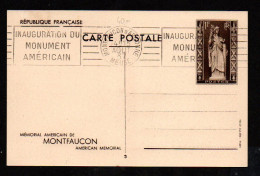 Entier Postal Mémorial De Montfaucon N° 9 Oblitéré Montfaucon D'argonne Du 15 Aout 1937 - Official Stationery