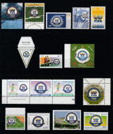 Centenaire De La Fifa Lot De 14 Pays 2004 Fifa Centennial 14 Countries Set Of Stamps - Gemeinschaftsausgaben