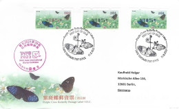 Taiwan 2023 Taipei Purple Crow Butterfly Red Black Overprint ATM FDC Cover - Papillons