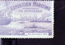 Vignette Exposition Maritime De Bordeaux - Briefmarkenmessen