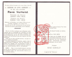 DP René Verhelst ° Wichelen 1878 † 1951 X Maria Xx Emelie Van Heck // Gillis De Gendt - Andachtsbilder