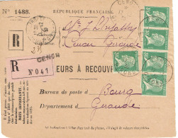 Tarifs Postaux France Du 21-04-1930 (119) Pasteur N° 174 30 C. 5  Devant D'enveloppe Valeur à Recouvrer 12-11-1930 - 1922-26 Pasteur