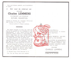 DP Charles Lemmens ° Wichelen 1893 † 1960 X Esther Dehertog // Smekens Van Den Bogaert Van Iseghem - Andachtsbilder