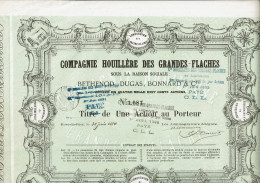 42-HOUILLERE DES GRANDES-FLACHES. CIE ...    1884   Voir Le Texte SVP.  DECO - Autres & Non Classés
