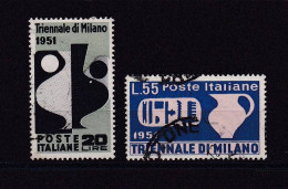 ITALIE 1951 TIMBRE N°605/06 OBLITERE TRIENNALE DE MILAN - 1946-60: Oblitérés