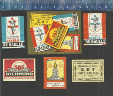 CIGARETTES DE GAULLE - TABAC EDT RICHMOND DE BLAUWE KORTRIJK GULDEN SPOREN (SIGARETTEN TOBACO) - MATCHBOX LABELS BELGIUM - Boites D'allumettes - Etiquettes