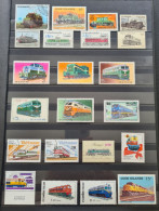 Collection De Timbres Sur Le Thème Des Trains . - Collections (with Albums)