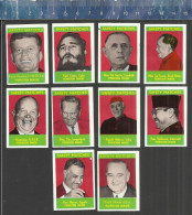 KENNEDY DE GAULLE MAO FIDEL CASTRO KROETSJEW TITO PANDIT NEHROE SOEKARNO NASSER JOHNSON - MATCHBOX LABELS BELGIUM - Matchbox Labels