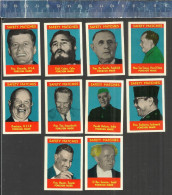 KENNEDY DE GAULLE MAO FIDEL CASTRO KROETSJEW TITO PANDIT NEHROE SOEKARNO NASSER BEN GOERION - MATCHBOX LABELS BELGIUM - Cajas De Cerillas - Etiquetas