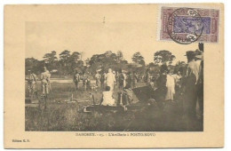 AOF Dahomey France Era - Artillerie A Porto Novo - B/w Pcard 3jan1922 Avec C.5 Serie Coloniale - Lettres & Documents