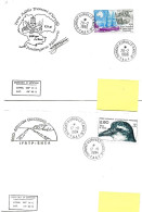 PO - 18 - 4 Plis Terre Adélie Avec Cachets Illustrés - Covers & Documents