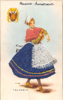 P-24-MOR-598 : CARTE POSTALE BRODEE. TOLEDO 17. FOLKLORE - Bestickt