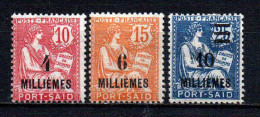 Port Saïd - 1921  -  Tb Antérieurs Surch   - N° 50/51/53 - Neufs * - MLH - Nuevos