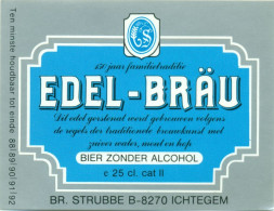 Oud Etiket Bier Edel-Bräu - Brouwerij / Brasserie Strubbe Te Ichtegem - Cerveza