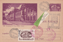 A24350  -  IASI MOLDOVA  Al. I.CUZA  UNIVERSITATEA  Mihai Eminescu Stamp Poezii  Romania   Postal Stationery 1960 - Ganzsachen