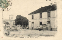 Fontette - La Mairie Et L'église - Autres & Non Classés