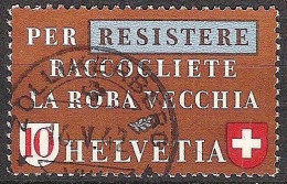 Schweiz Suisse 1942: PER RESISTERE Zu 256 Mi 407 Yv 377 Mit Voll-Stempel ZOLLIKERBERG 16.V.42  (Zumstein CHF 8.00) - Used Stamps