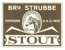 Oud Etiket Bier Stout - Brouwerij / Brasserie Strubbe Te Ichtegem - Cerveza