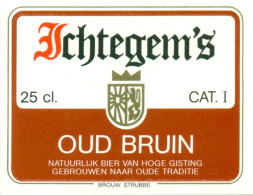 Oud Etiket Bier Ichtegem's Oud Bruin - Brouwerij / Brasserie Strubbe Te Ichtegem - Bière