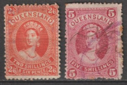 1882 - QUEENSLAND - YVERT N°47/48 OBLITERES  - COTE = 70 EUR - Gebruikt