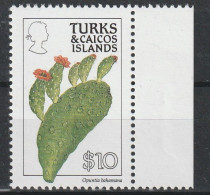 TURKS & CAICOS - N°889 ** (1990) Fleurs : 10$ - Dentelé 12. - Turks- En Caicoseilanden