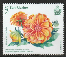SAN MARINO SAINT MARIN Dahlia, Dahlien, 2023 Timbre Seul/single Stamp Neuf/mint/ungestemp. - Autres & Non Classés