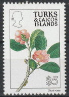 TURKS & CAICOS - N°894 ** (1990) Fleurs : 5$ - Dentelé 12. - Turks & Caicos (I. Turques Et Caïques)