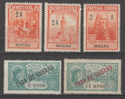 1919/1925 - MACAU (CHINA) - YVERT N°243+245+263/265 * MLH  - COTE = 51 EUR - Ungebraucht