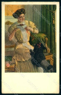 Artist Signed Mieris ? Alpha ? Lady Poodle Dog MM Vienne 527 Postcard HR1171 - Other & Unclassified