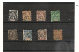 RÉUNION 1892 N°32/37-39/40  Oblitérés Cote : 33,00 € - Used Stamps