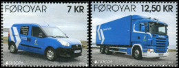  Tema Europa -    CEPT  Feroe 2013. Vehículos Postales (2 Sellos) - Nº 777/778  - Faroe Islands