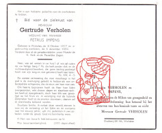 DP Getrude Verholen ° Wichelen 1877 † 1959 X Petrus Impens - Images Religieuses