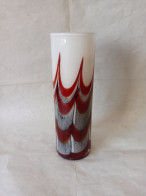 Vaso In Vetro Lattimo In Pasta Colorata Murano - Vases