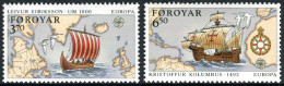  Tema Europa -    CEPT  Feroe 1992. "500 Aniv. Descub. América" (2 Sellos) - Nº - Färöer Inseln