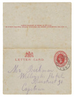 Cape Of Good Hope 1898. QV LETTER CARD With Fine G.P.O.CAPE TOWN Postmark. - Cape Of Good Hope (1853-1904)