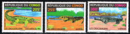 Congo Brazzaville 1996 - Mi 1493 To 1495 - Crocodiles - Nile Crocodile Gavial Caiman - 3 Stamps Complete Set MNH ** - Altri & Non Classificati