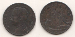 Italie 5 Centesimi Cents 1909 Italy Italia Regno Roma Mint Copper Coin - 1900-1946 : Vittorio Emanuele III & Umberto II