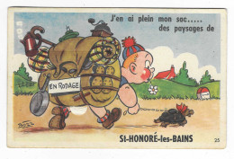 CPA CARTE A SYSTEME MULTIVUES J'EN AI PLEIN MON SAC... DES PAYSAGES DE ST SAINT HONORE LES BAINS, ILLUSTRATION BOZZ, 58 - Saint-Honoré-les-Bains