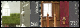 Feroe 2006 Correo 580/81 **/MNH Iglesia Sandur. Arquitectura (proc. De Carnet)  - Färöer Inseln