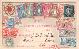 Afrique - Timbres ZANZIBAR - Carte De Membre 1910 Société Internationale Des Collectionneurs Marseille, Voyagé (2 Scans) - Tansania