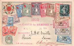 Afrique - Timbres ZANZIBAR - Carte De Membre 1910 Société Internationale Des Collectionneurs Marseille (2 Scans) - Tansania