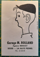 Carte Publicitaire Originale Humoristique à Système Chainette - GARAGE Agence RENAULT M. Rolland . LA HAYE PESNEL - 50 - Cartoline Con Meccanismi